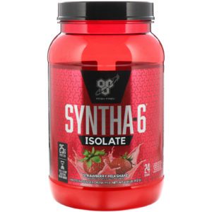 BSN, Aislado Syntha-6, Proteína en Polvo para Hacer Bebidas, Batido de Leche con Fresas, 2.01 lbs (912 g)