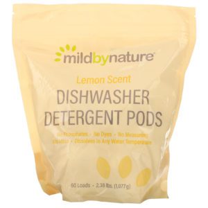 Mild By Nature, Cápsulas de detergente para lavavajillas automáticos, Aroma a limón, 60 cargas, 2,38 lb, 1077 g (36,48 oz)