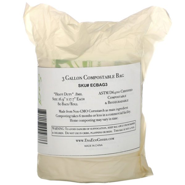 Earth's Natural Alternative, 3 Gallon Compostable Bag, 80 Bags