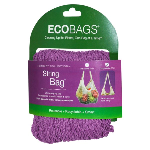 ECOBAGS, Colección Mercado, bolsa de malla, asa grande de 22 in, frambuesa, 1 bolsa