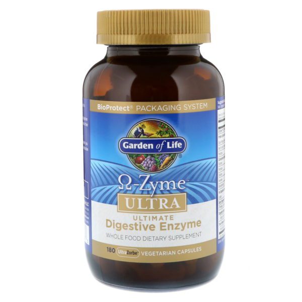 Garden of Life, Ω-Zyme, ultra, mezcla de enzimas digestivas definitiva, 180 UltraZorbe cápsulas vegetarianas - Imagen 3
