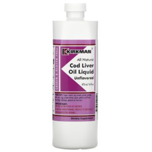 Kirkman Labs, Aceite de hígado de bacalao líquido, Sin sabor, 473 ml (16 oz. líq.)