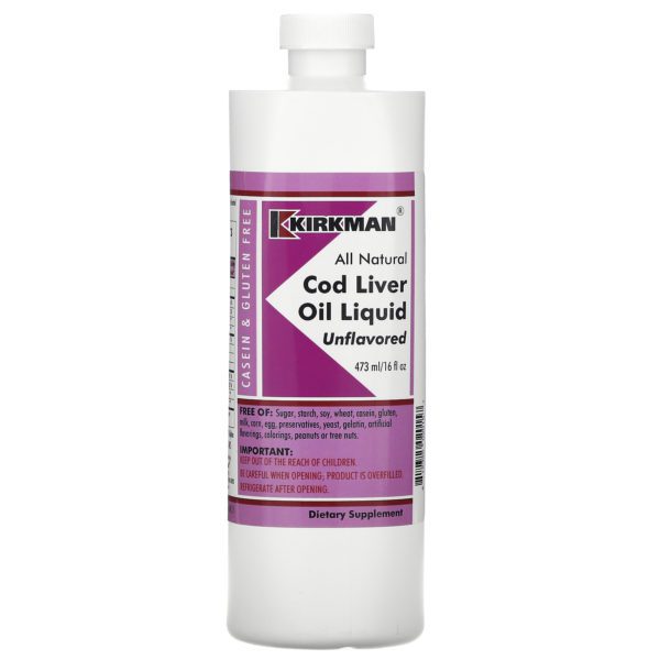 Kirkman Labs, Aceite de hígado de bacalao líquido, Sin sabor, 473 ml (16 oz. líq.)