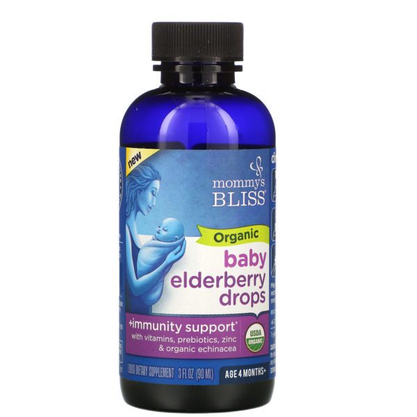 Mommy's Bliss, Organic Baby Elderberry Drops, Age 4 Months+, 3 fl oz (90 ml) - Imagen 3