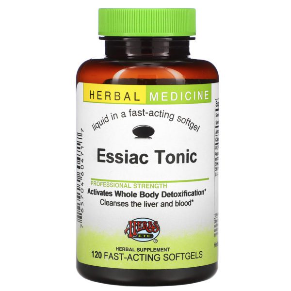 Herbs Etc., Essiac Tonic, Suplemento herbario, 120 cápsulas blandas de acción rápida