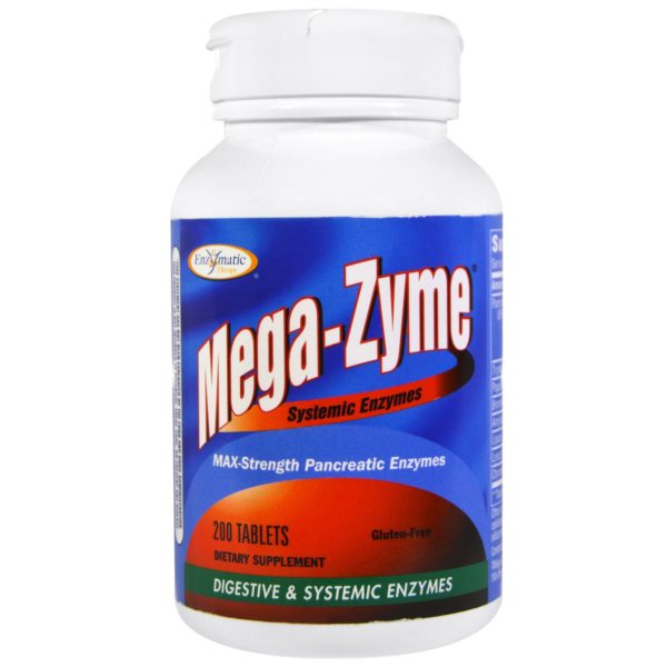 Enzymatic Therapy, Mega-Zyme, Enzimas sistémicas, 200 Tabletas