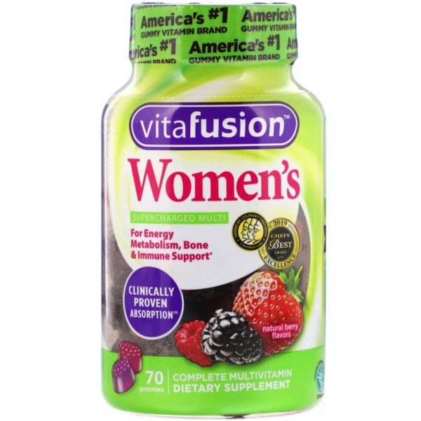 VitaFusion, Multivitamínico completo para mujeres, Sabor a bayas naturales, 70 gomitas
