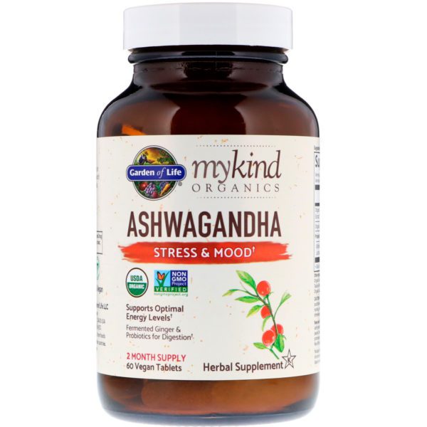 Garden of Life, MyKind Organics, ashwagandha, estrés y estado de ánimo, 60 tabletas veganas - Imagen 3