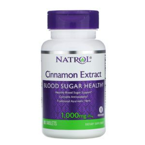 Natrol, Extracto de Canela 1000 mg, 80 Comprimidos