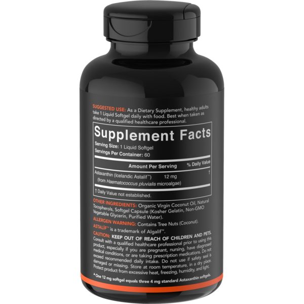 Sports Research, Astaxanthin, Triple Strength, 12 mg, 60 Softgels - Imagen 2