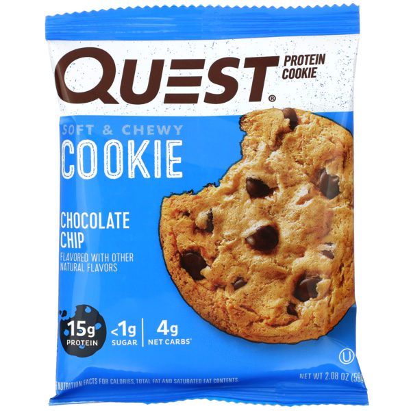 Quest Nutrition, Galleta de proteína, Chispas de chocolate, Paquete con 12 unidades, 59 g (2,08 oz) cada una - Imagen 4