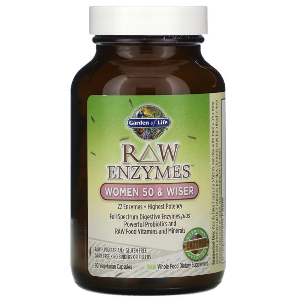 Garden of Life, RAW Enzymes, Women 50 & Wiser, 90 Vegetarian Capsules - Imagen 3