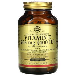 Solgar, Vitamina E de fuentes naturales, 268 mg (400 UI), 100 cápsulas blandas