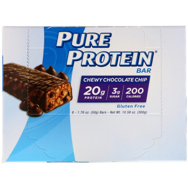 Pure Protein, Barra masticable de chispas de chocolate, 6 barras, 1.76 oz (50 g) c/u - Imagen 2