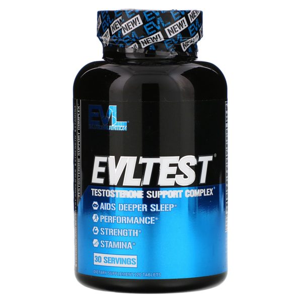 EVLution Nutrition, EVLTest, Complejo de refuerzo de testosterona, 120 comprimidos