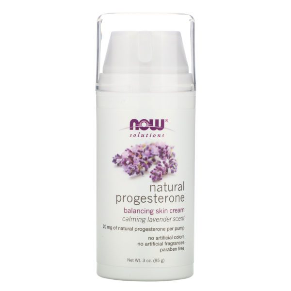 Now Foods, Solutions, Natural Progesterone, Balancing Skin Cream, Calming Lavender Scent, 3 oz (85 g)