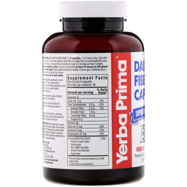 Yerba Prima, Daily Fiber Caps, 180 Capsules - Imagen 2