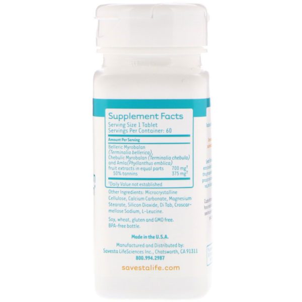 Savesta, Detoxification and Digestion, Triphala, 60 Vegetarian Tablets - Imagen 2