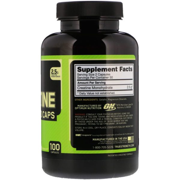 Optimum Nutrition, Creatina 2500 Cápsulas, 100 Cápsulas - Imagen 2