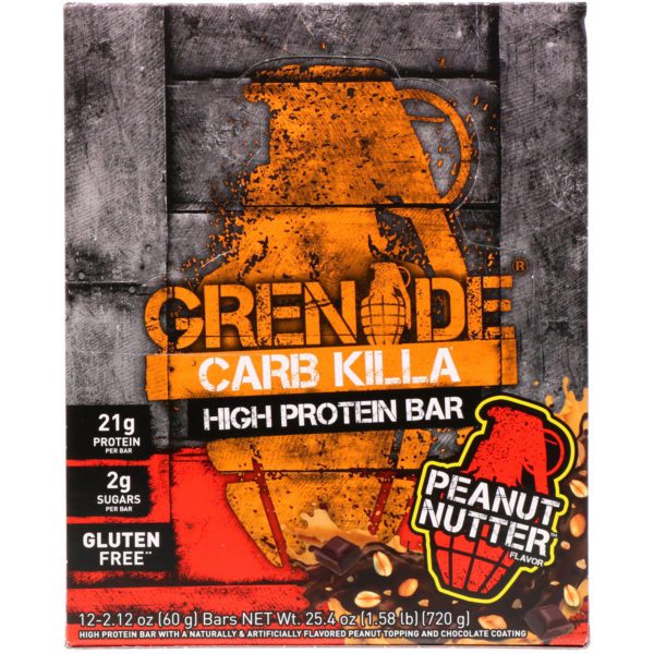 Grenade, Carb Killa, High Protein Bars, Peanut Nutter, 12 Bars, 2.12 oz (60 g) Each - Imagen 2