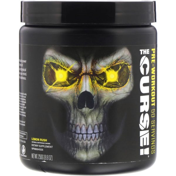 JNX Sports, The Curse, Suplemento preentrenamiento, Lemon Rush, 250 g (8,8 oz. líq.)