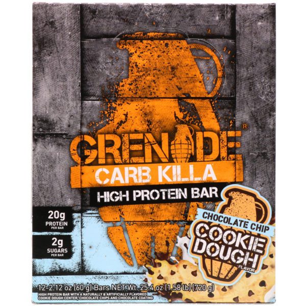 Grenade, Carb Killa, Barra alta en proteína, Galleta con trocitos de chocolate, 12 barras, 2.12 oz (60 g) c/u - Imagen 2