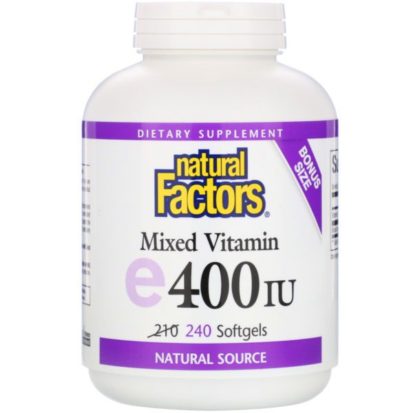 Natural Factors, E mezclado, 400 IU, 240 softgels