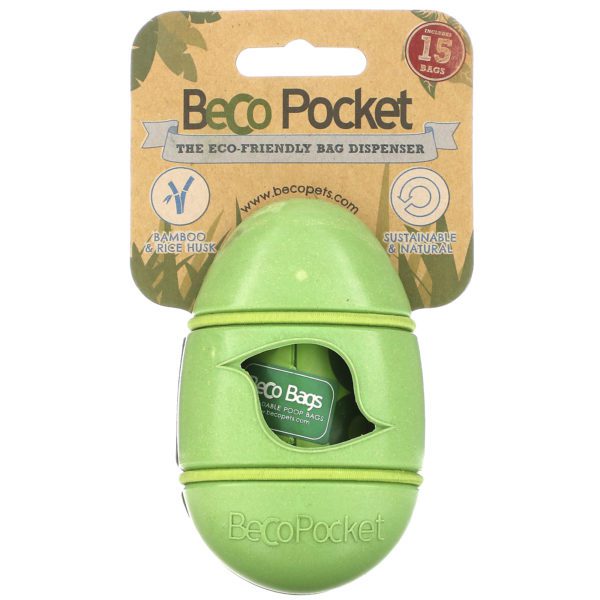 Beco Pets, Beco Pocket, Dispensador de bolsas ecológicas, Verde, 1 Beco Pocket, 15 Bolsas