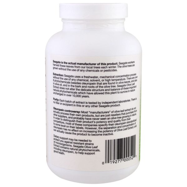 Seagate, Olive Leaf Extract, 450 mg, 250 V Capsules - Imagen 3