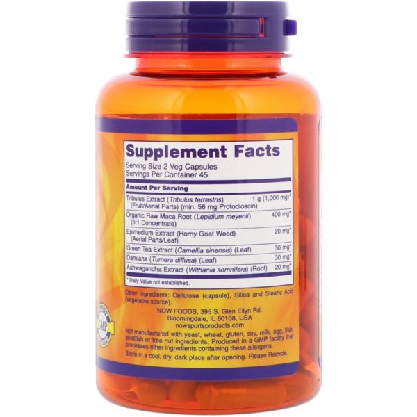 Now Foods, Sports, Tribulus Extreme, 90 cápsulas vegetales - Imagen 2
