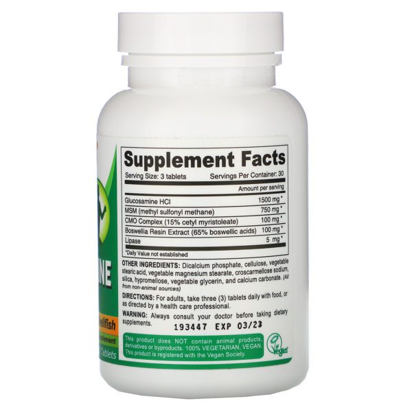 Deva, Glucosamina vegana con MSM y CMO, 90 comprimidos - Imagen 2