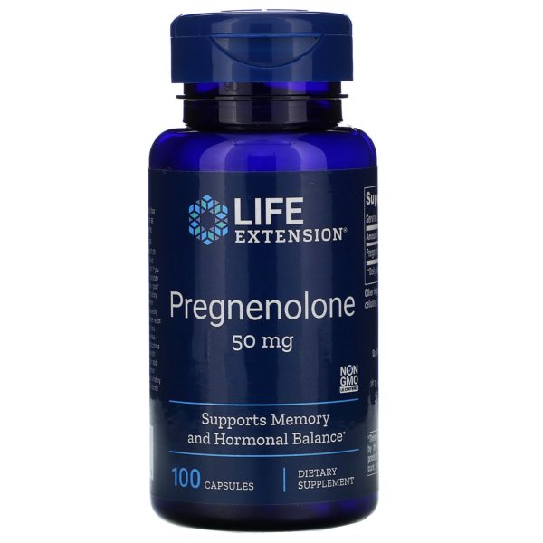 Life Extension, Pregnenolona, 50 mg, 100 cápsulas