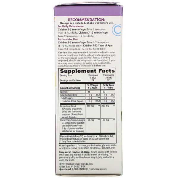 Nature's Way, Sambucus for Kids, Standardized Elderberry, Immune Syrup, 4 fl oz (120 ml) - Imagen 2