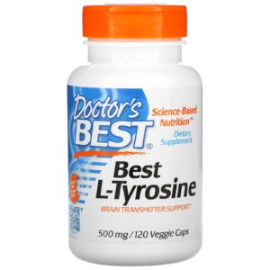 Doctor's Best, Best L-tirosina, 500 mg, 120 cápsulas vegetales