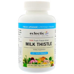 Eclectic Institute, Milk Thistle, 600 mg, 240 Cápsuas Vegetarianas No OMG