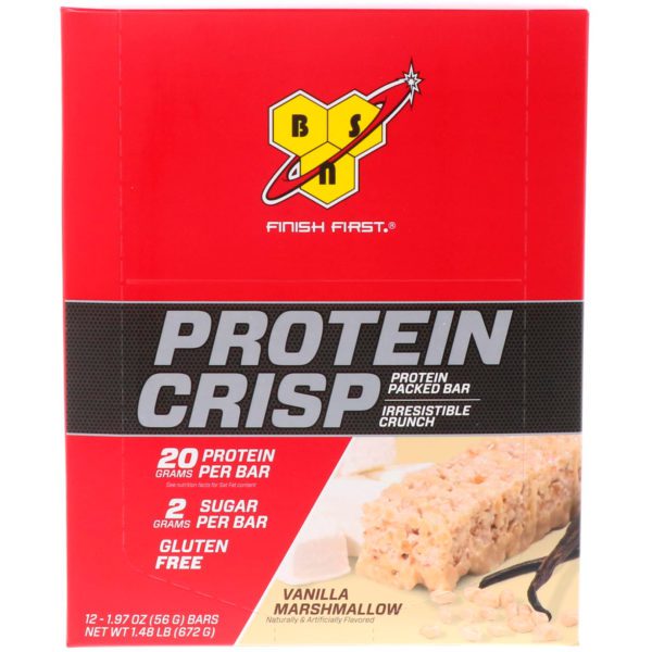 BSN, Crocante de proteínas, vainilla y malvavisco, 12 barras, 1,97 oz (56 g) cada una - Imagen 2