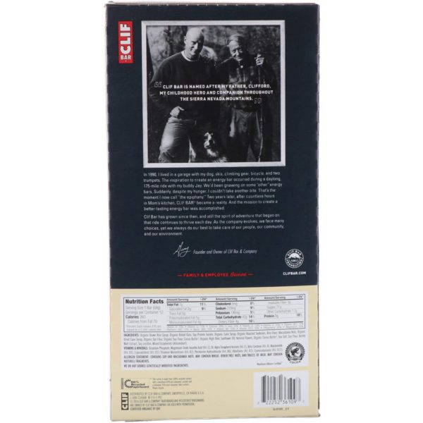 Clif Bar, Barra energética, chocolate blanco con nuez de macadamia, 12 barras, 2.40 oz (68 g) cada una - Imagen 3