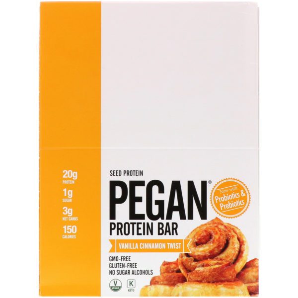 Julian Bakery, PEGAN Protein Bar, Vanilla Cinnamon Twist, 12 Bars, 2.29 oz (65 g) Each - Imagen 2