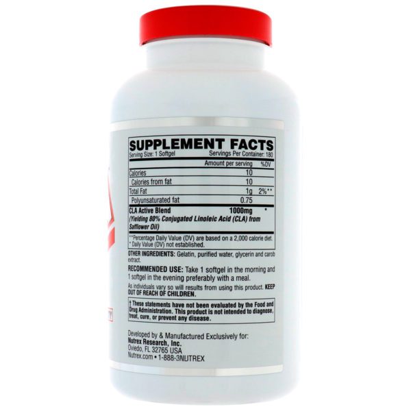 Nutrex Research, LIPO-6 CLA, 180 Softgels - Imagen 3