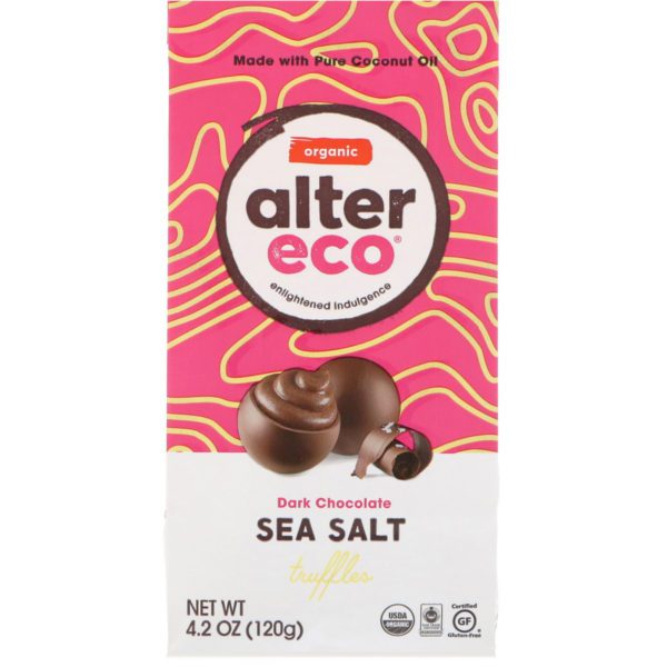 Alter Eco, Trufas Orgánicas con Sal Marina, Chocolate Oscuro, 4.2 oz (120 g)