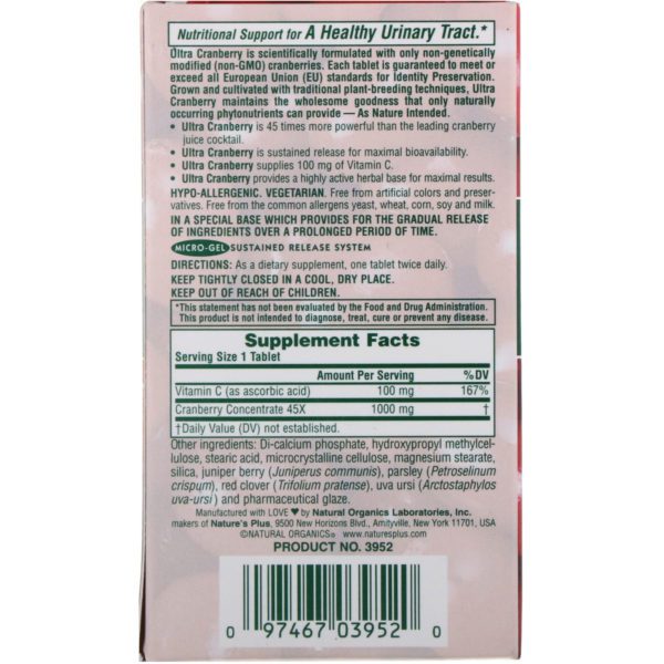 Nature's Plus, Ultra Cranberry 1000, 60 pastillas - Imagen 2