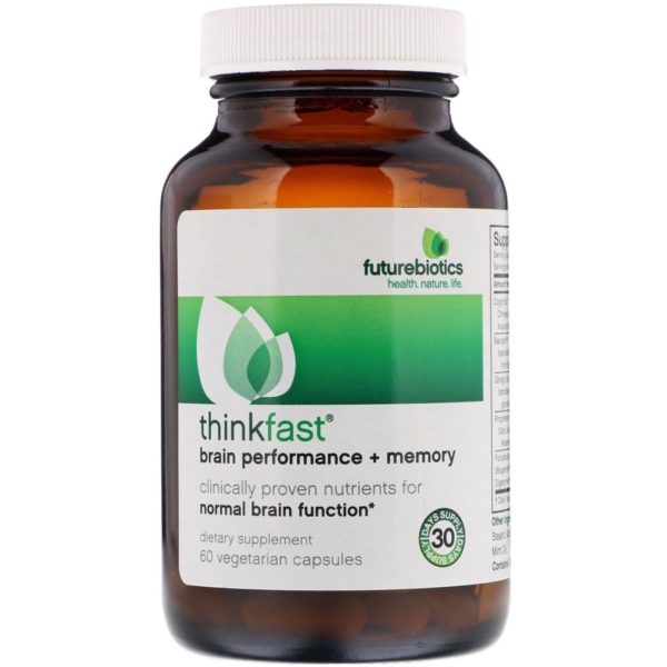 FutureBiotics, ThinkFast, rendimiento + memoria del cerebro, 60 cápsulas vegetarianas - Imagen 3