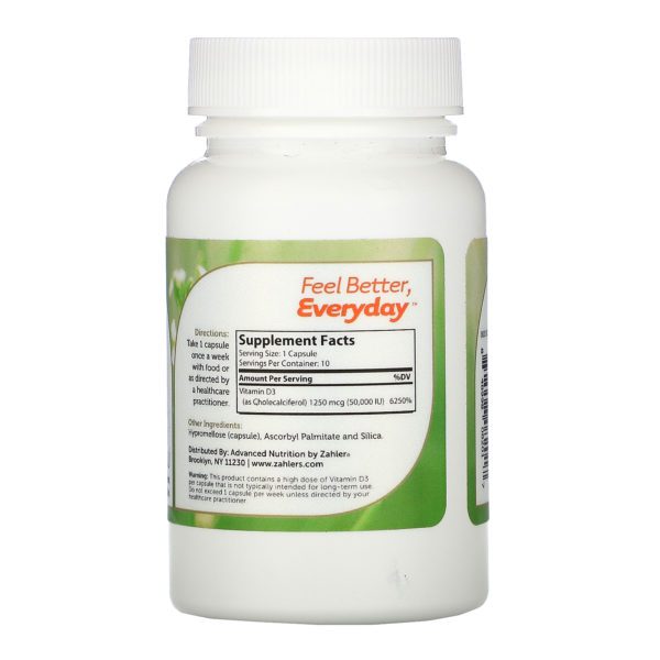 Zahler, Vitamin D3, 50,000 IU, 10 Capsules - Imagen 2