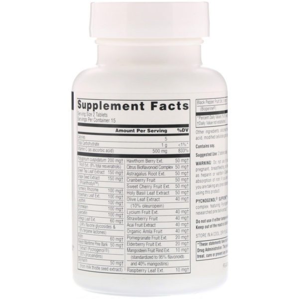 Source Naturals, Pycnogenol Supremo, 30 tabletas - Imagen 2