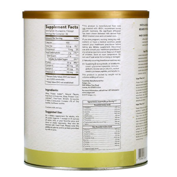 Solgar, Whey To Go, Whey Protein Powder, Vanilla, 33 oz (936 g) - Imagen 2