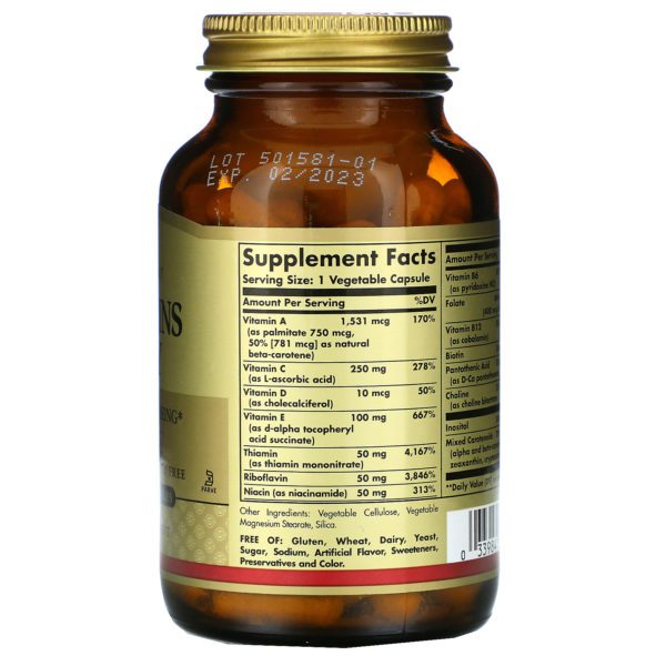 Solgar, Vitamins Only, 90 Vegetable Capsules - Imagen 2
