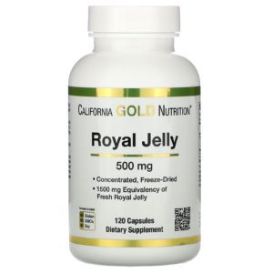 California Gold Nutrition, Jalea Real, Concentrada y congelada en seco, 500 mg, 120 cápsulas vegetales