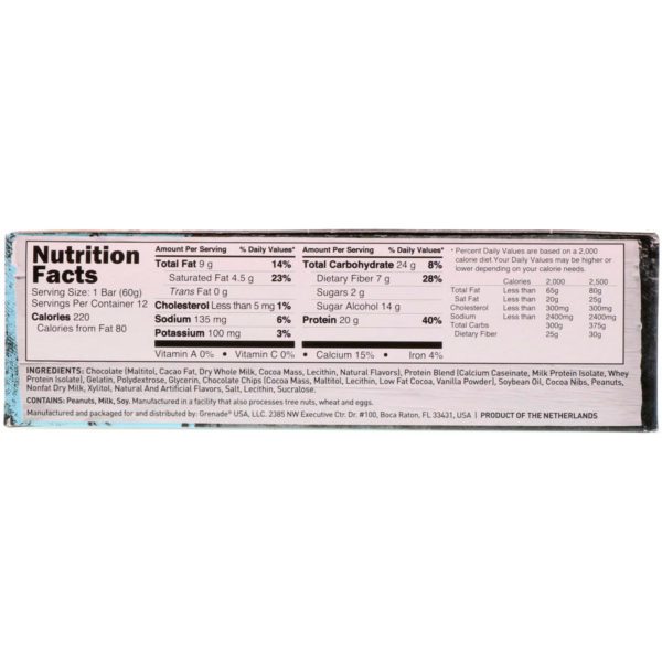 Grenade, Carb Killa, Barra alta en proteína, Galleta con trocitos de chocolate, 12 barras, 2.12 oz (60 g) c/u - Imagen 3