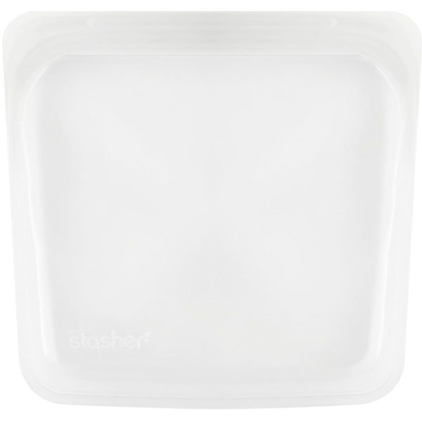 Stasher, Bolsa de silicona para alimentos, reutilizable, tamaño sándwich mediano, transparente, 15 oz líq. (450 ml) - Imagen 3