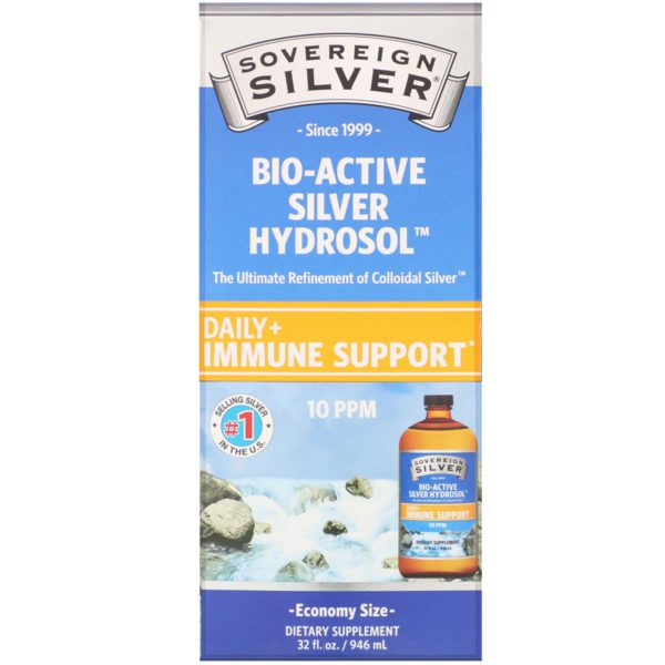 Sovereign Silver, Bio-Active Silver Hydrosol, Suplemento de plata, 10 ppm, 946 ml (32 oz. líq.)